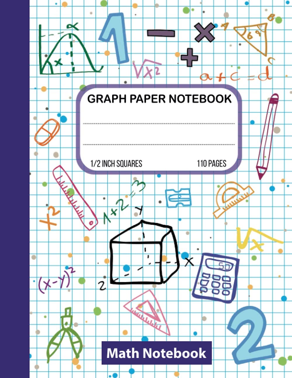 [EBOOK][BEST]} Math Notebook 1/2 Inch Squares Graph paper composition