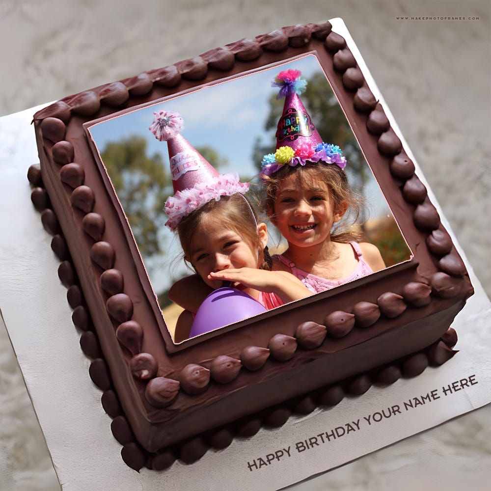 chocolate birthday cake with edit photo and name writing ...