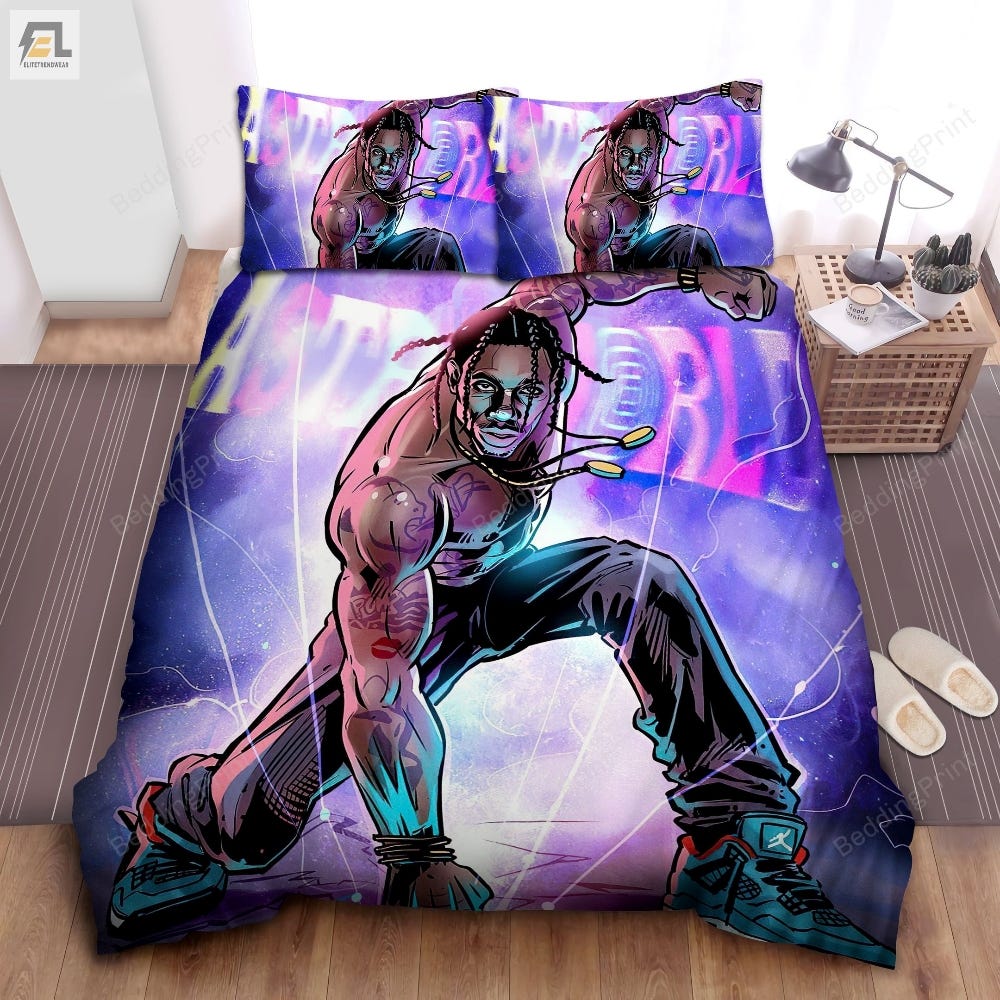 Travis Scott X Fortnite Astroworld Illustration Bed Sheets Duvet Cover  Bedding Sets, by elitetrendwear, Feb, 2024