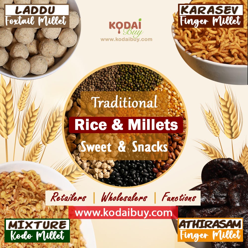 Organic Rice Sweets and Savouries, Millet Sweets and Savouries