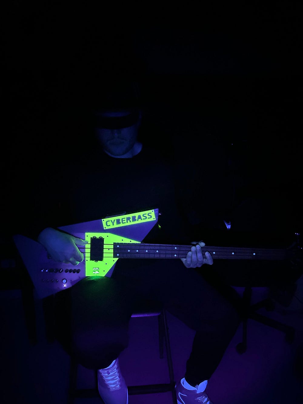 Radioactive artifacts in neon glory. — WARNING:prolonged exposure to CYBERBASS may cause spontaneous ear shredding.