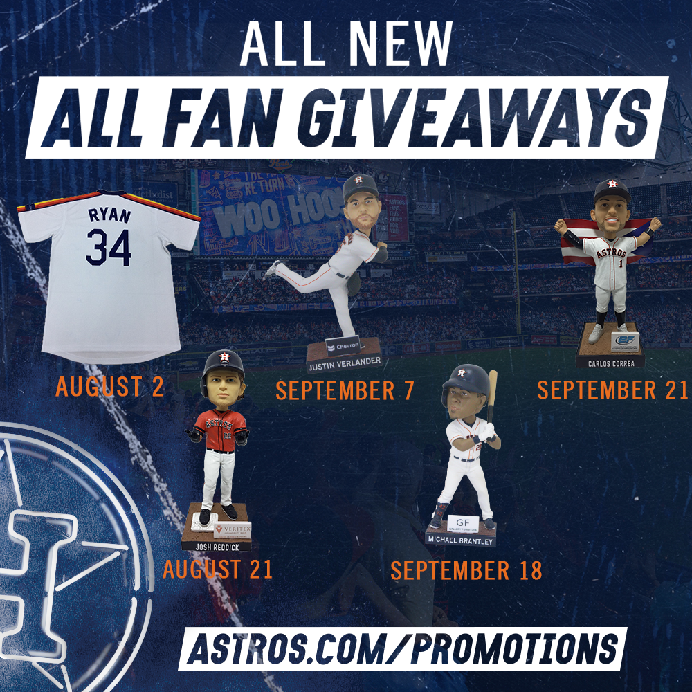 Astros announce six remaining gate giveaways now deemed “all fans”  giveaways, by Houston Astros