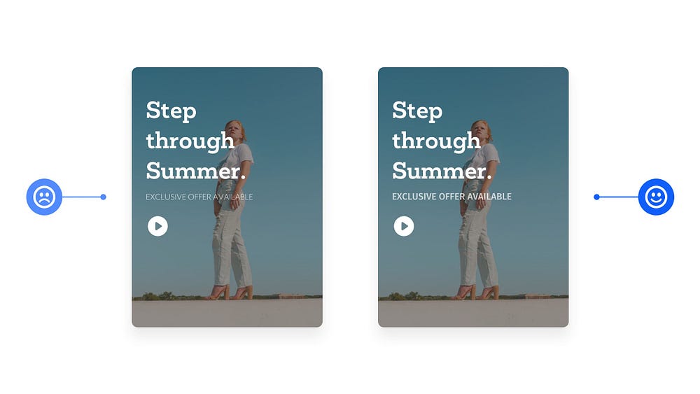 Two design examples. One using all caps text in a light font, and the other using a heavier font