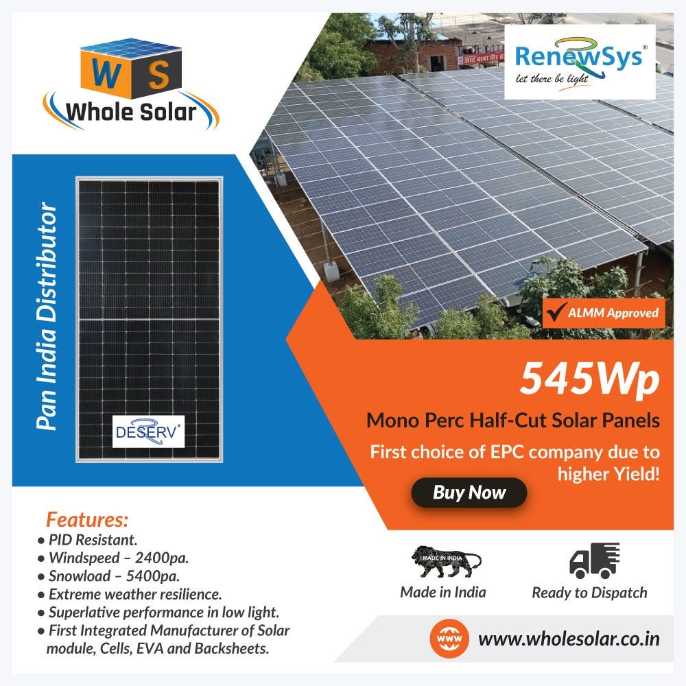 Competitive Renewsys Solar Panel Prices at Whole Solar Affordable