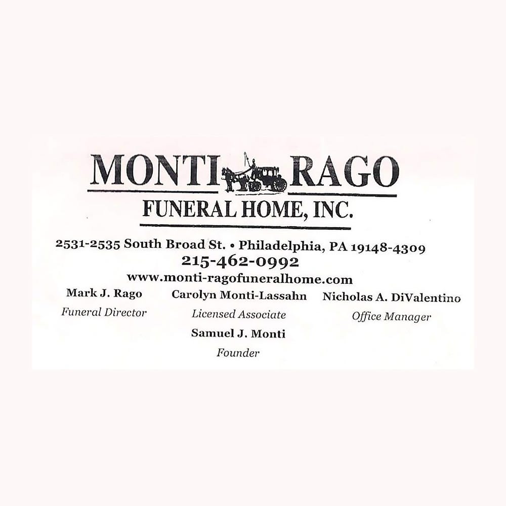 MontiRago Funeral Home Funeral Directing Philadelphia, PA. Monti
