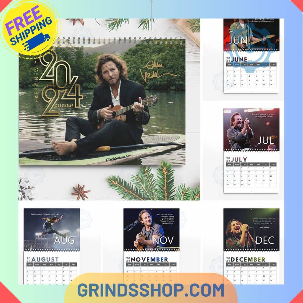 EDDIE VAN HALEN 2024 WALL HANGING CALENDAR by Isorabuntakj Jan