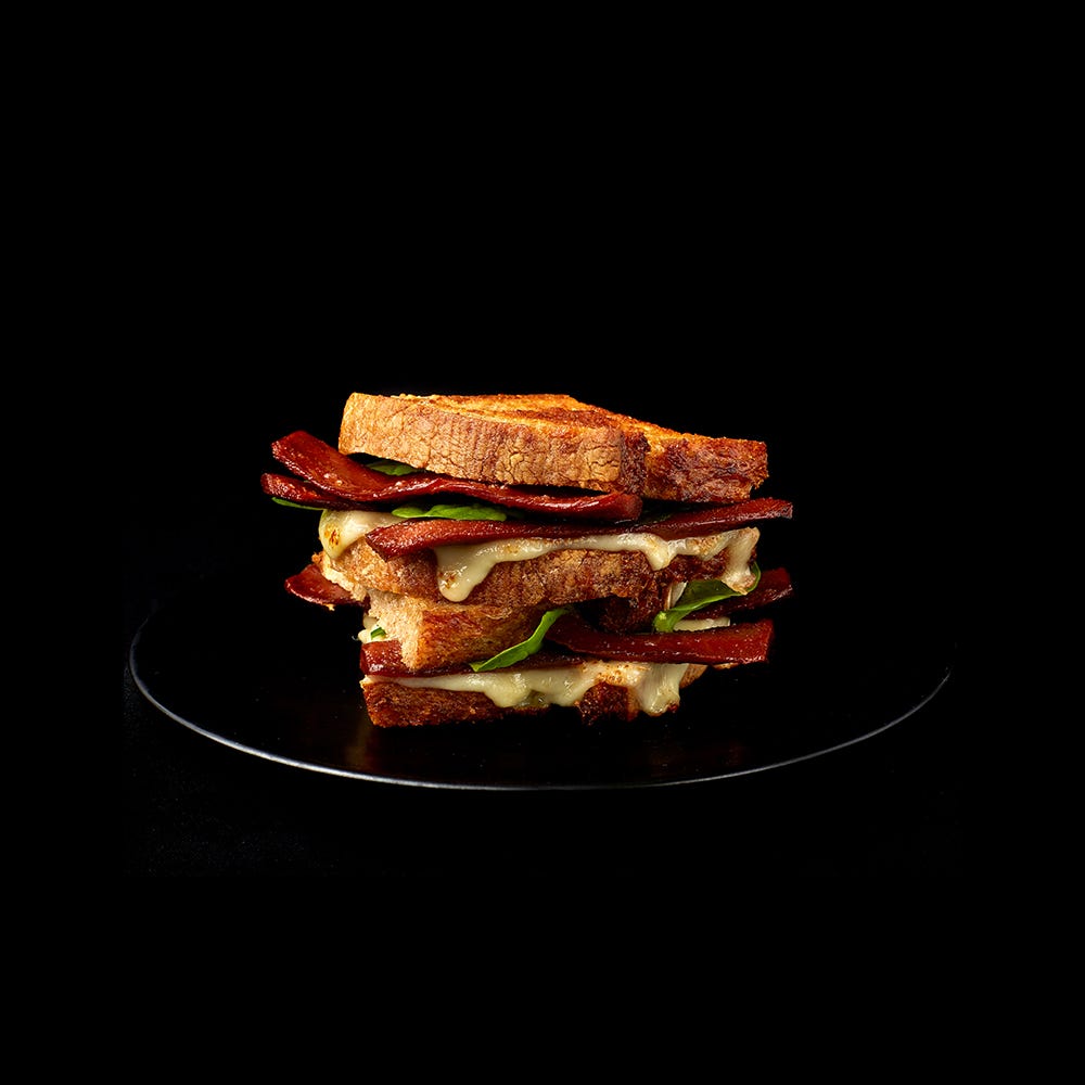 Plantbased Bacon and Cheese Toastie Recipe with Vegan Protein Oliviadavis Medium