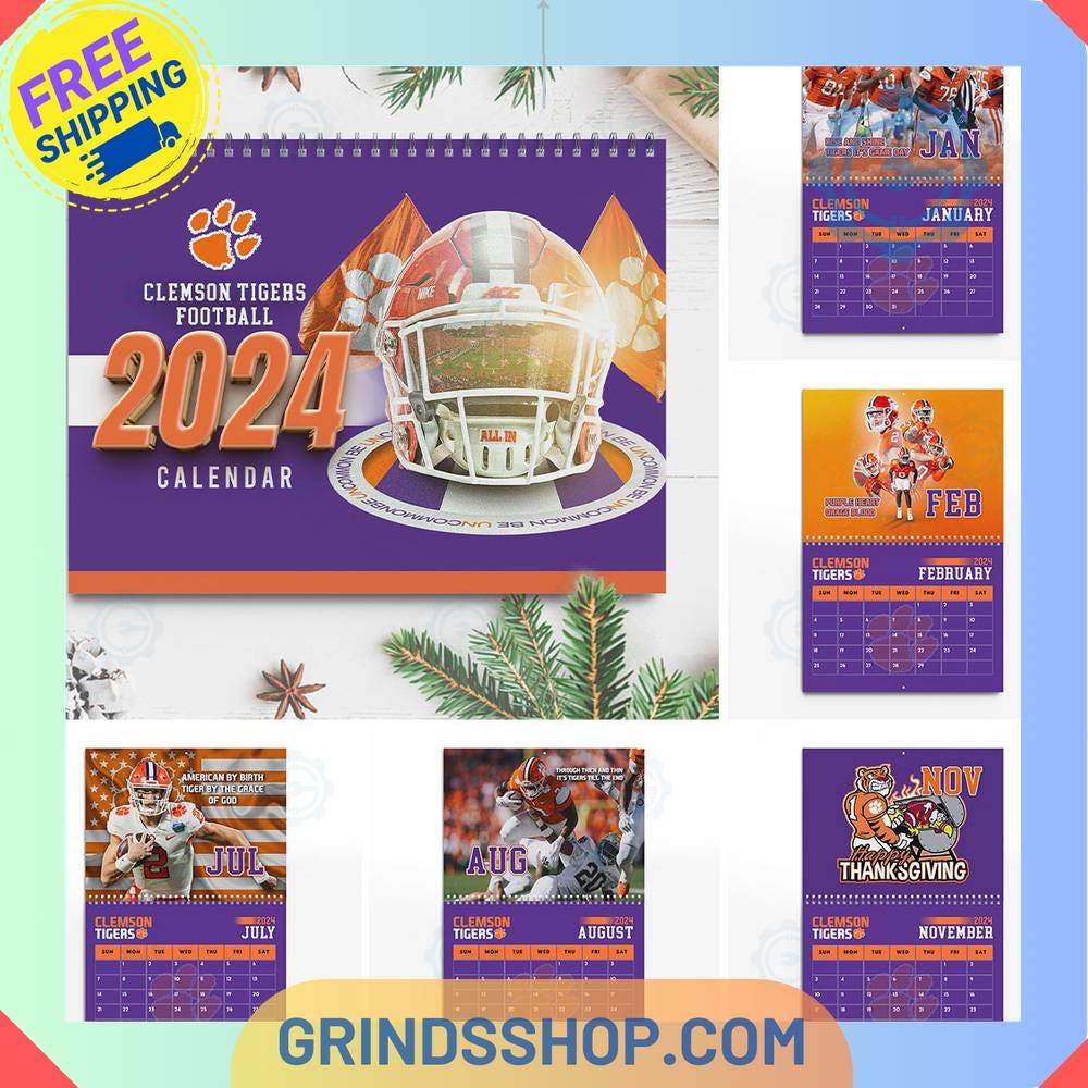CLEMSON FOOTBALL 2024 WALL HANGING CALENDAR by Isorabuntakj Jan