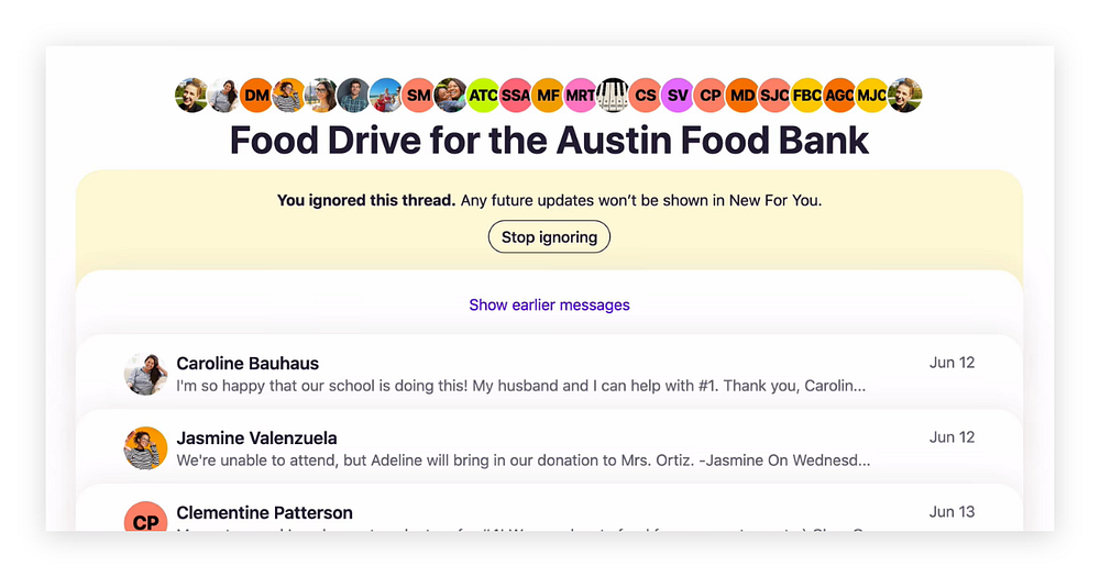 View when a user has ignored a mail thread in Hey.