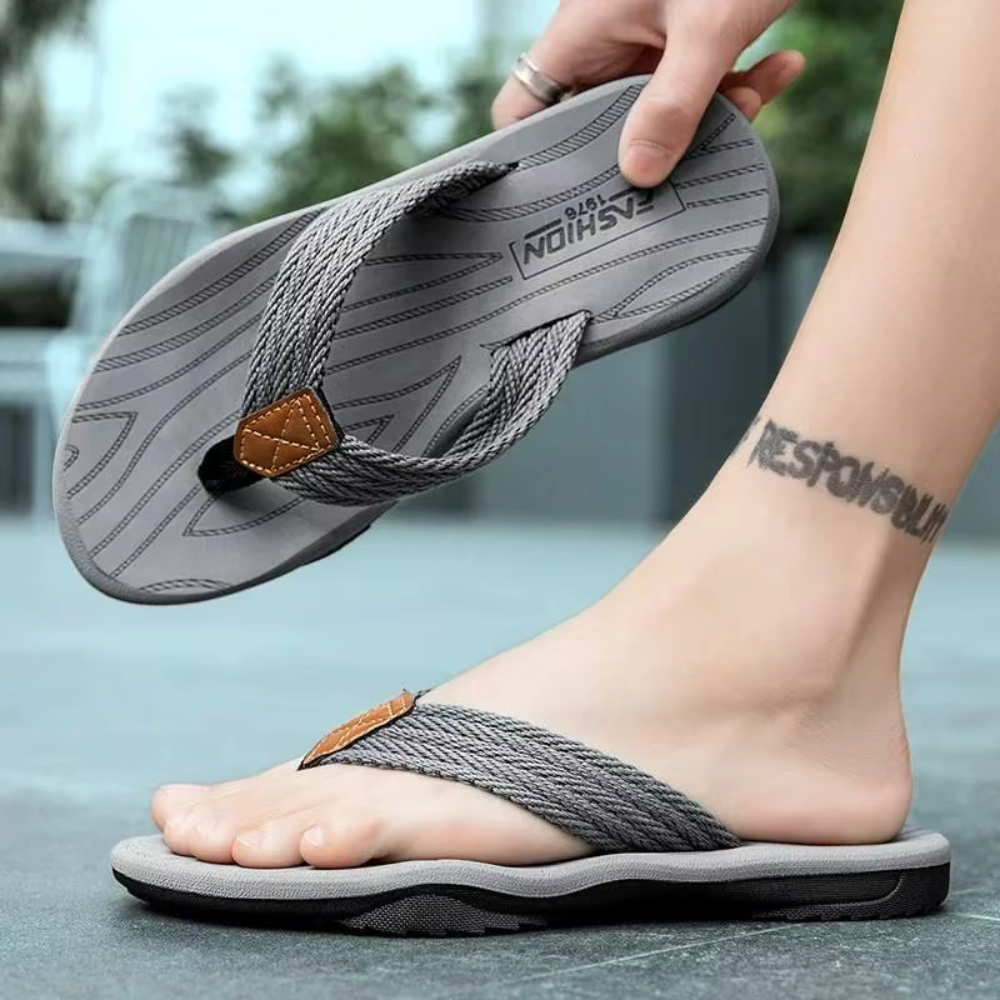 Men’s Leisure Flip Flops Comfortable Beach Sandals.