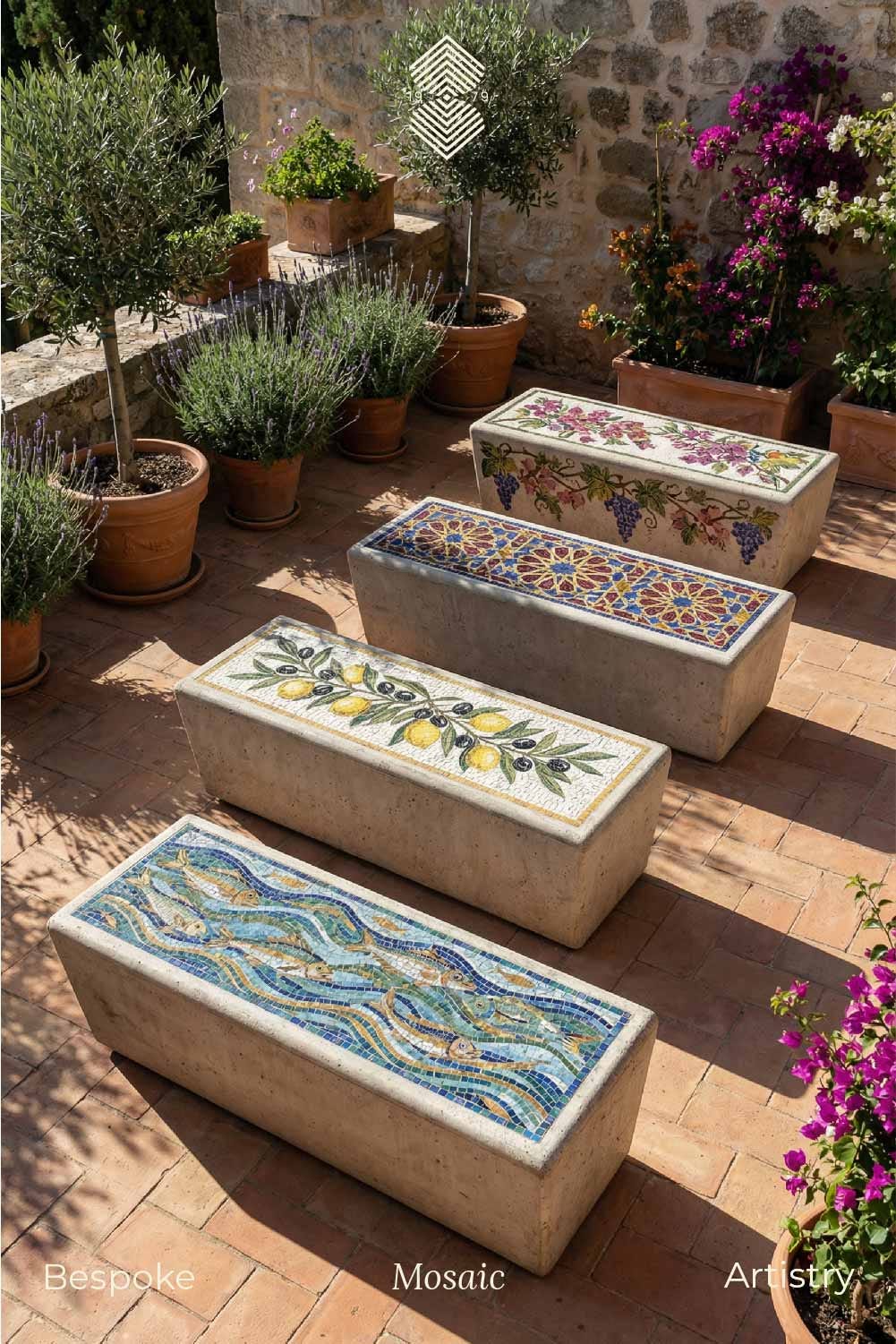 Benches Mosaic Tile Art
