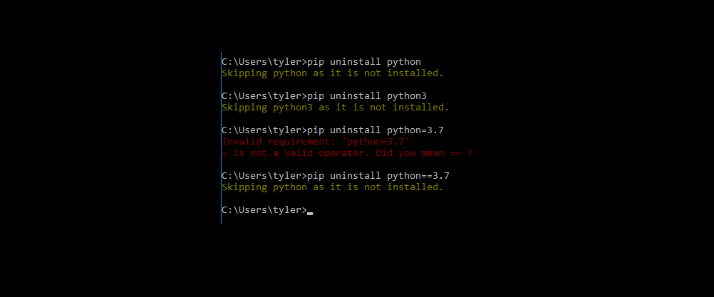 My story about Uninstalling python 3.7 — Pip Uninstall Python -lol -stop |  by Tyler Garrett | Medium