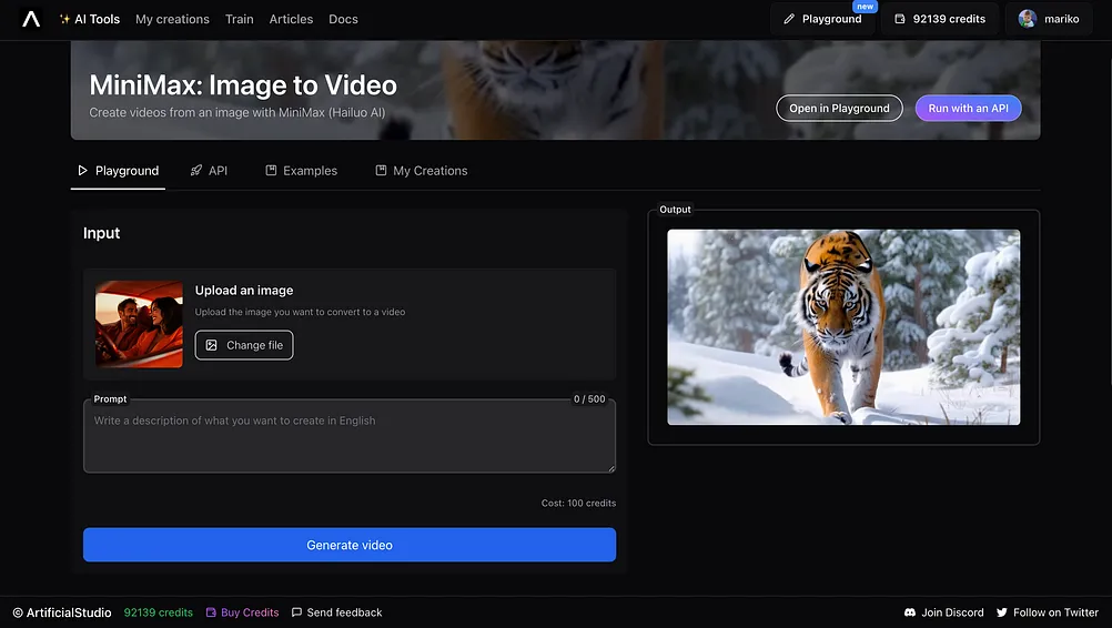minimax image to video artificial studio create music video with AI