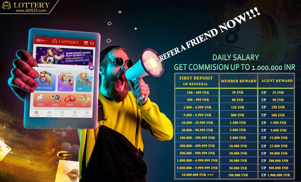 Refer A Friend For Enjoy Side Jobs With Commision Up To 1.000.000Rs/days —  DT LOTTERY - DT LOTTERY - Lottery Online - Medium