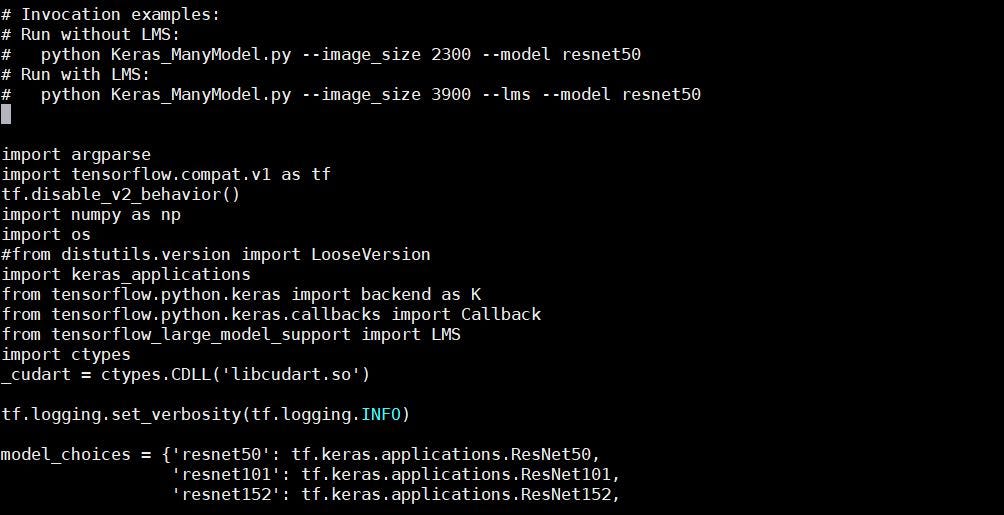 Illustration-23: Python script for Large Model Support training.