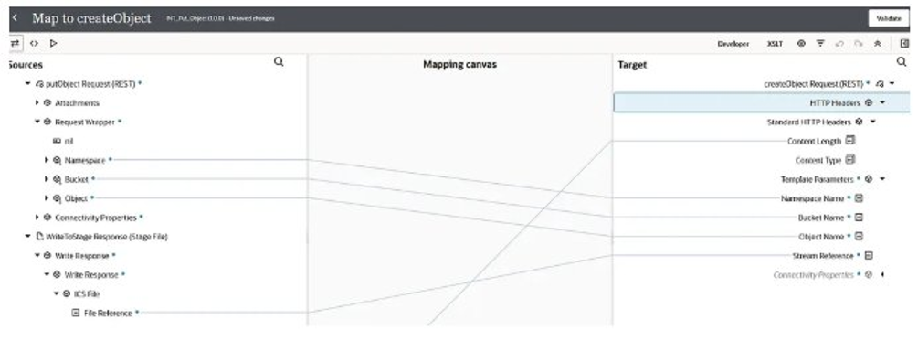 Final mapper connecting request metadata and FileReference to OCI PutObject target.