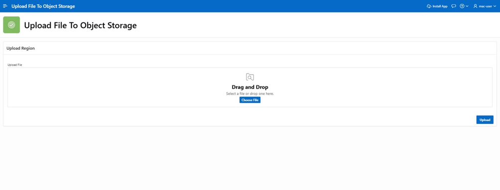 Final Oracle APEX upload interface.