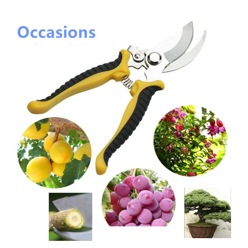 Garden Shears Pruners, Steel Bypass Pruning Shears Garden Clippers