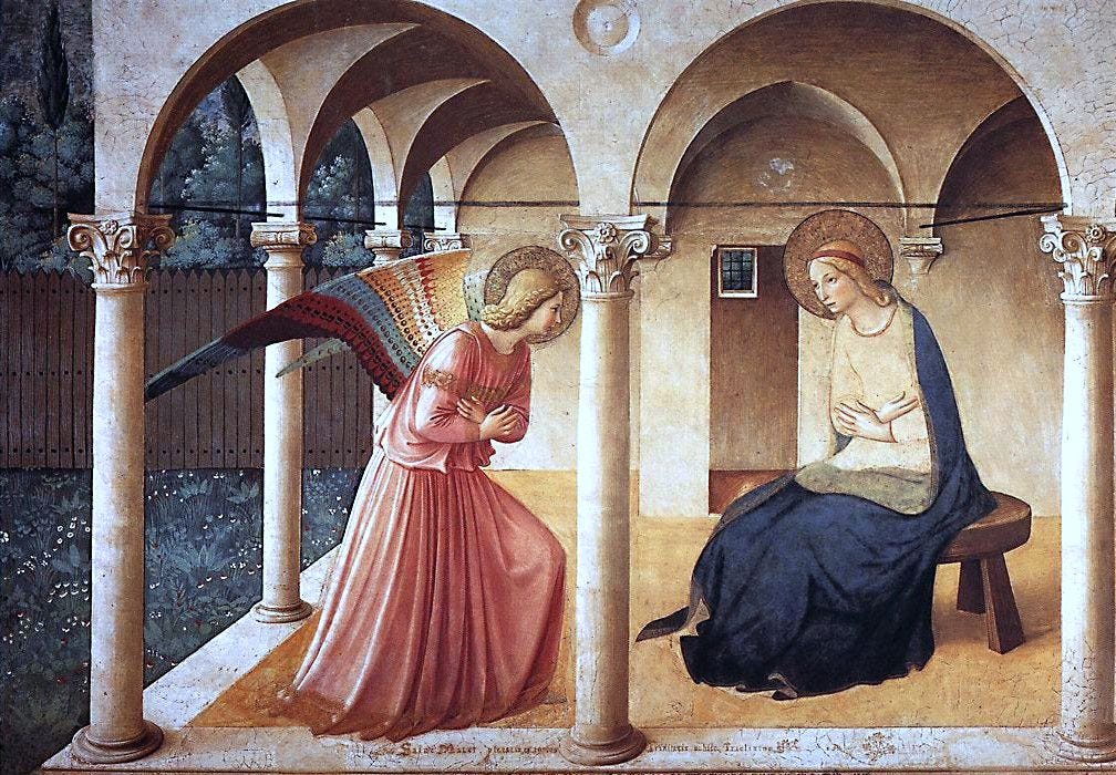 I remember seeing Fra Angelico s Annunciation painting for the