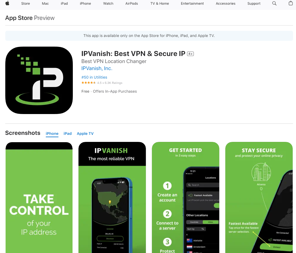 VPN 7 na App Store