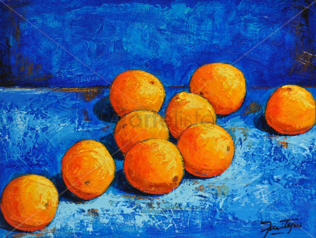 Narnajas sobre fondo azul - José Aníbal Inurritegui