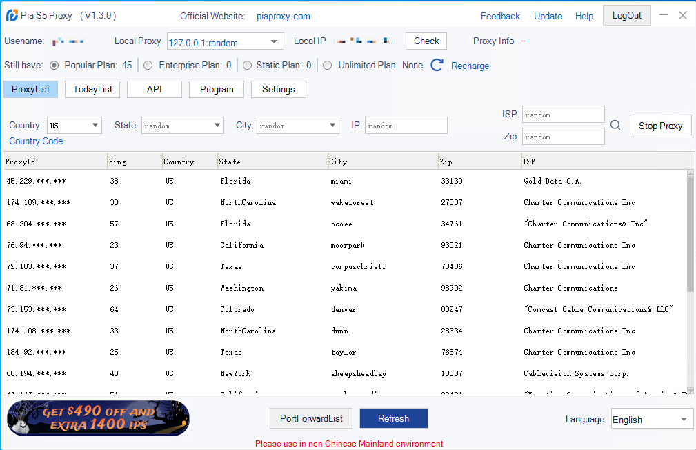 PIA S5, Best Residential Socks5 Proxy with 50M IP Pool