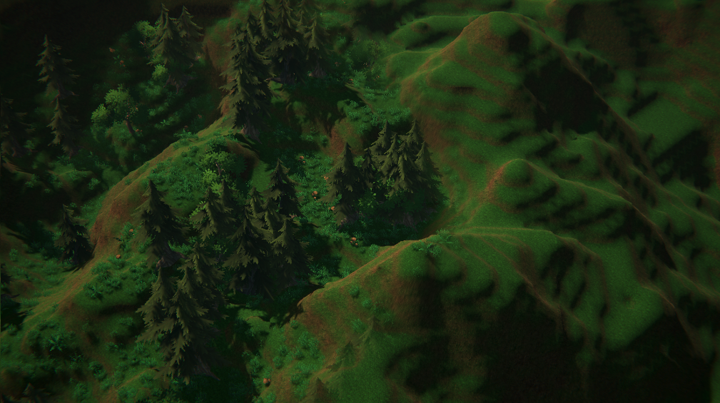 GPU-Instanced Vegetation over Voxel Terrain