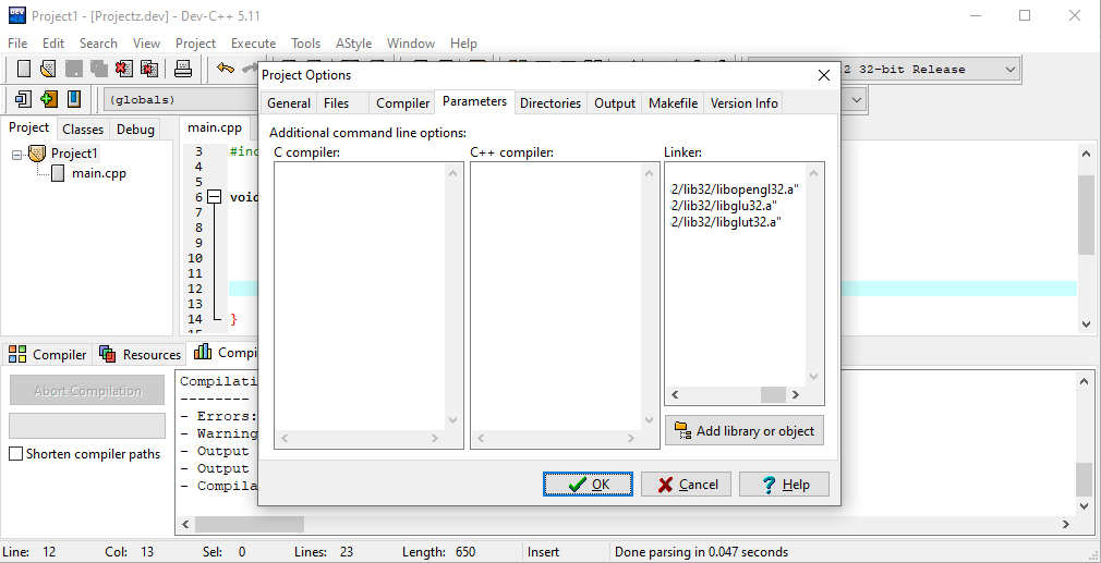 Setting Up OpenGL and GLUT in Dev-C++: A Step-by-Step Guide