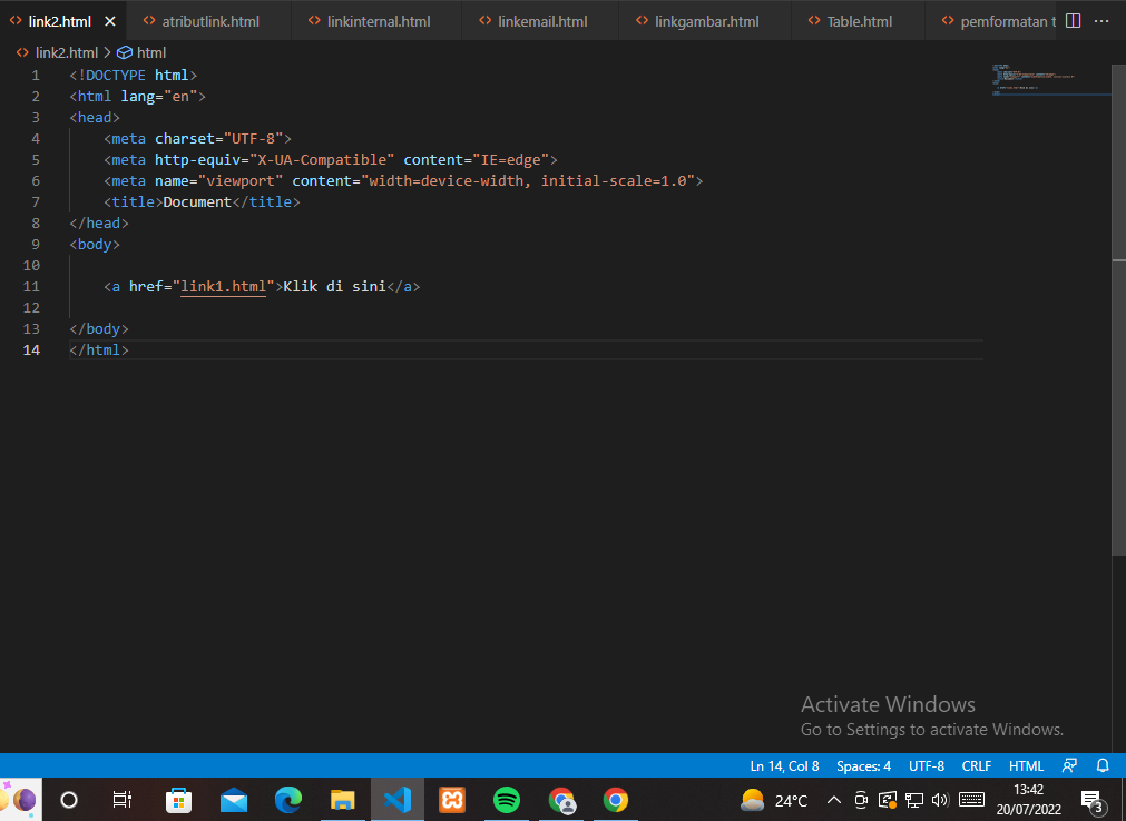 Cara Buat Tabel Sederhana Dengan HTML Di Visual Studio Code ...