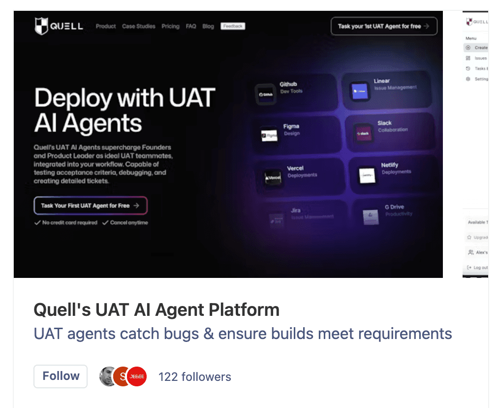 Launching Today on Product Hunt: Quell’s UAT AI Agent Platform!