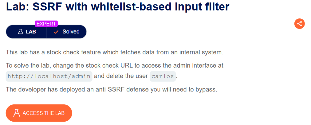 Lab: SSRF with whitelist-based input filter | SSRF #lab7