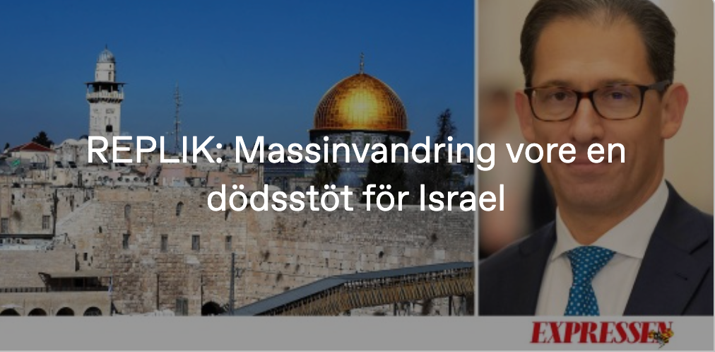 Massinvandring vore en dödsstöt för Israel