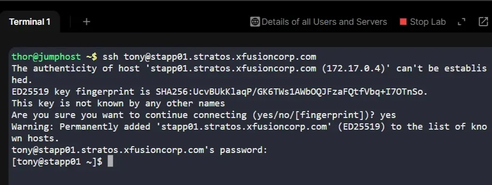 SSHing into strapp01