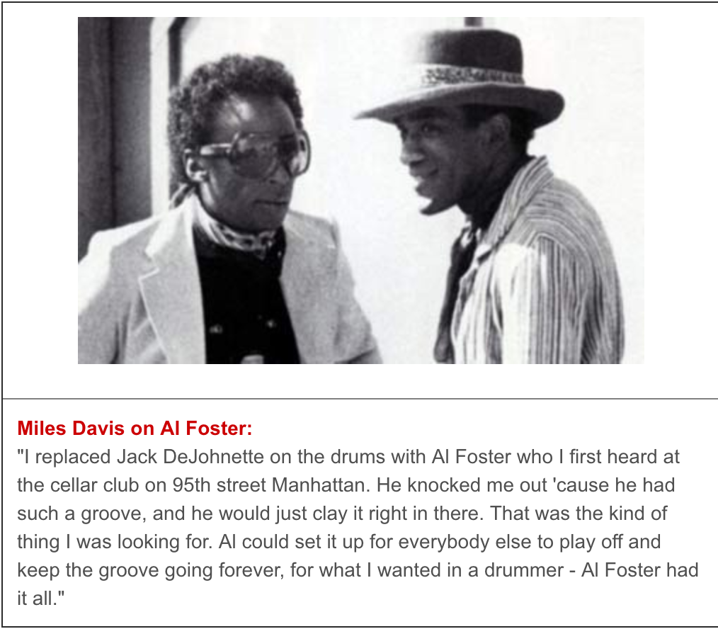 Al Foster; One Of My Favorite Drummers… And I Guess I’m Not Alone In That Crowd… Check This!!
