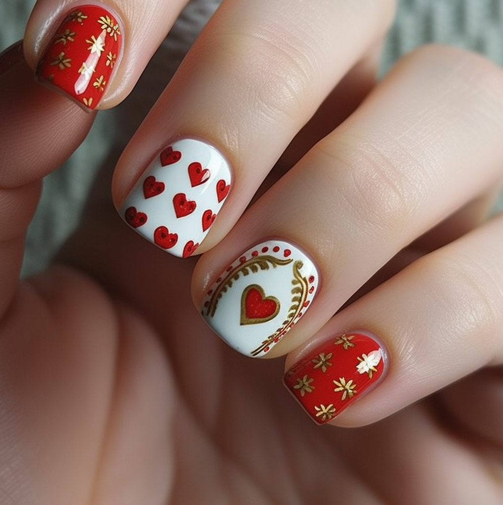 Top 27 White Nails with Red Designs for 2024 that are a MustTry!