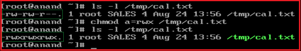 chmod rwx for all(a)