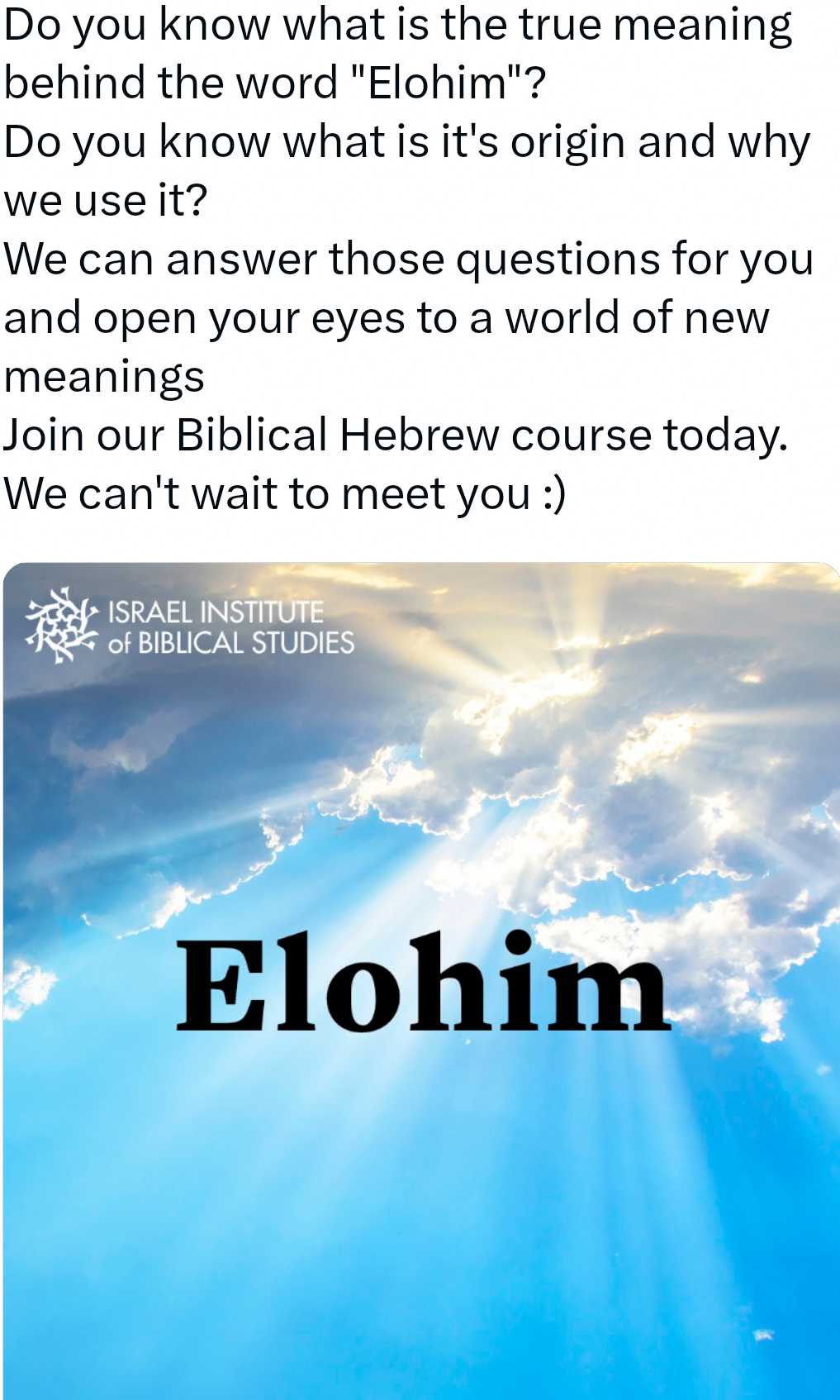 Elohim: A Name Reveals God's Nature and Plan