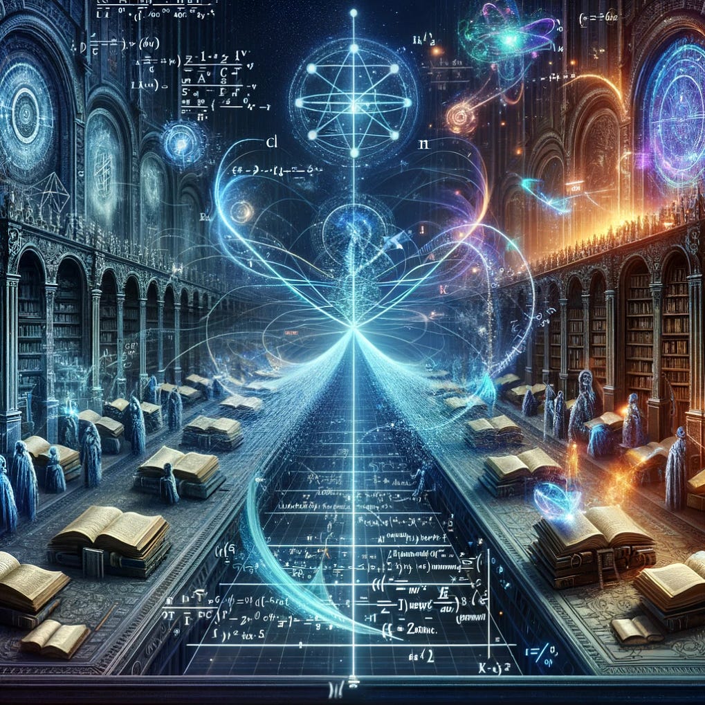 This visualization depicts two parallel worlds connected by the mathematical concept of the Laplace transform, contrasting the time domain with the frequency domain.