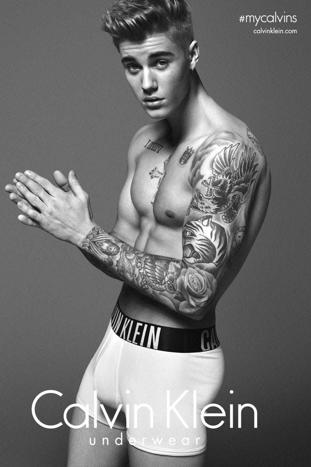 Justin Bieber Rocks Nothing But Wet, White Undies After Taking a