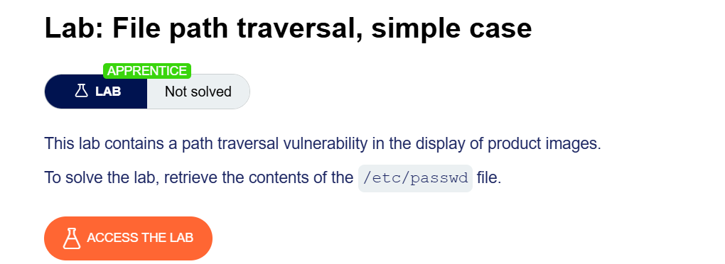 PortSwigger Lab: File path traversal, simple case