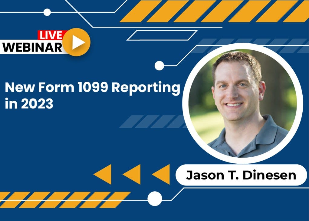 New Form 1099 Reporting in 2023. LIVE ONLINE TRAINING COURSE by David Jones Medium