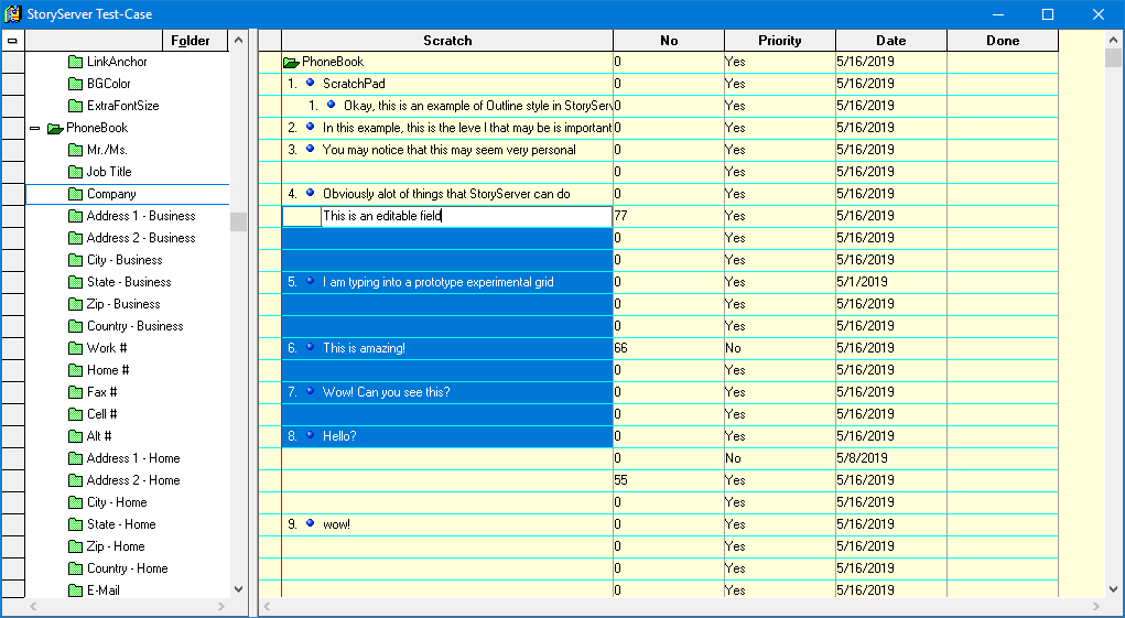 Multi-cell selectable grid