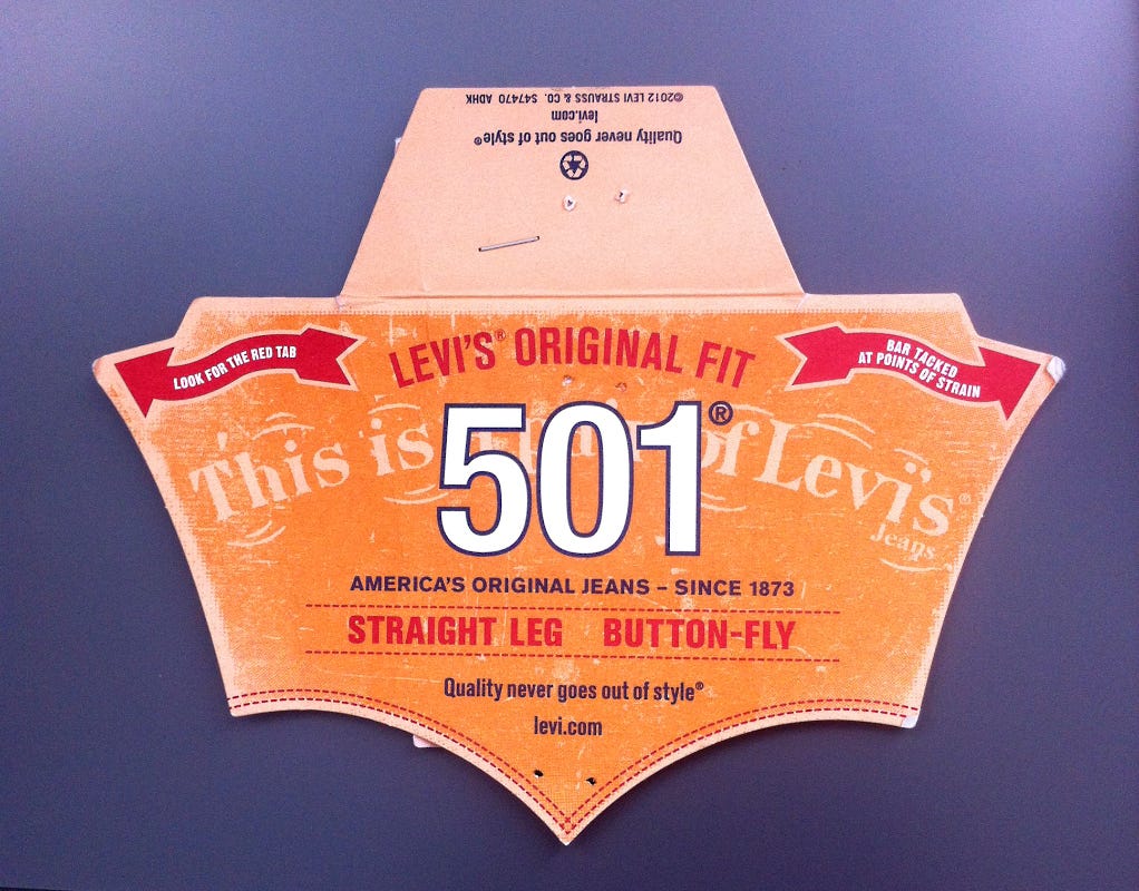 Red Tab label of my Levi’s 501_Photo by Oiseau Distrait