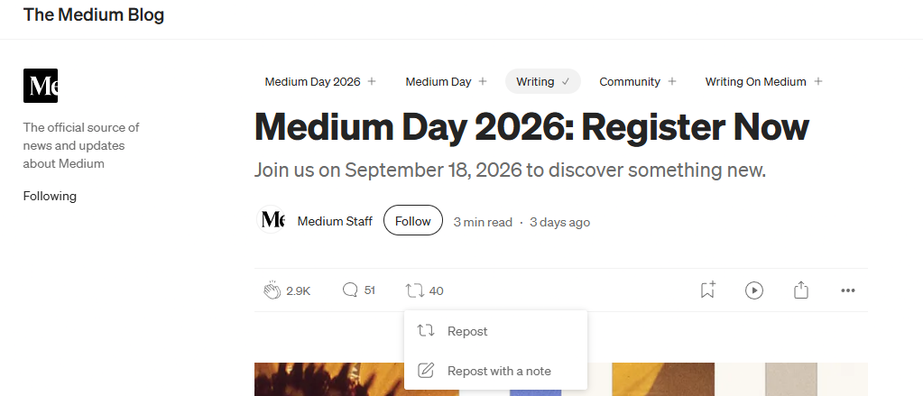 Medium Just Fixed The One Thing Reposting Was Missing