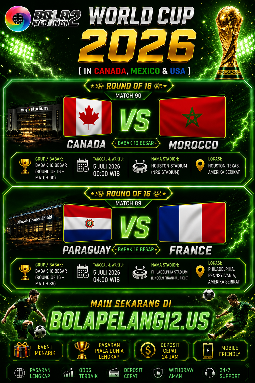🏆 ROUND OF 16 — FIFA WORLD CUP 2026 🏆