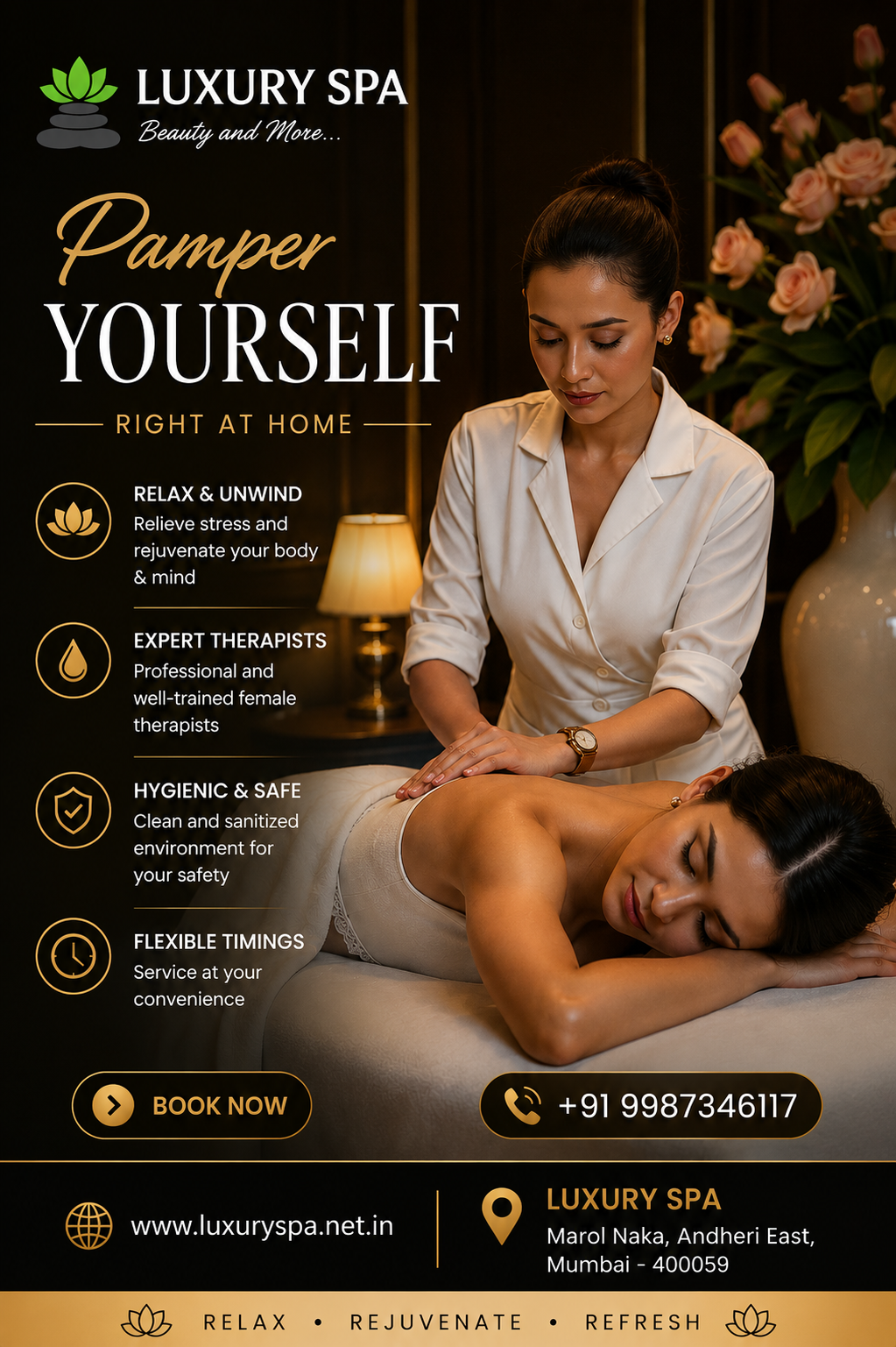 Relax, Rejuvenate & Refresh at Luxury Spa
