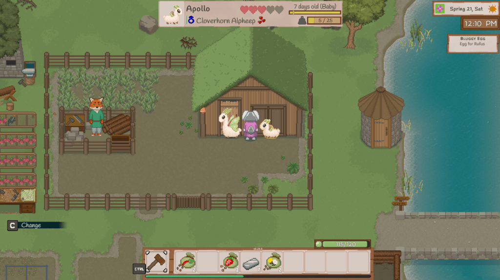 Players can grow hay outside and let them roam.