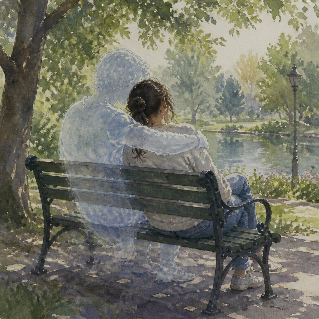 I know I can’t touch you, feel you. But know I’m aware you’re here with me (AI Generated image by CHAT GPT)