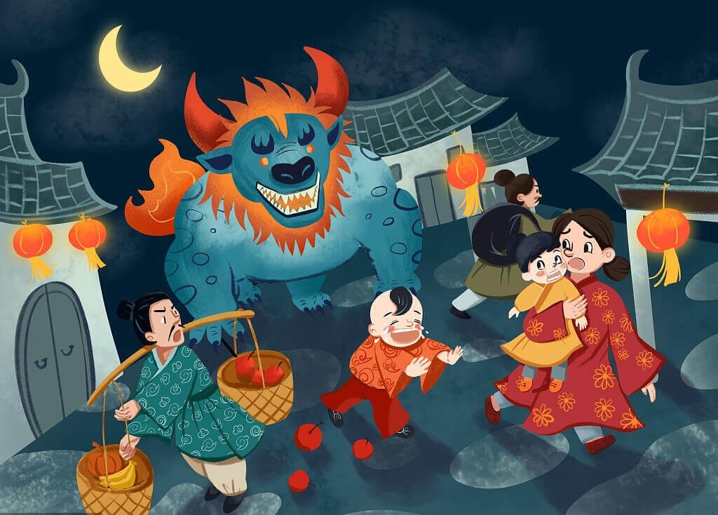 chinese new year story nian powerpoint