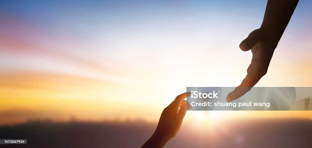 Jesus takes our hand. Image supplied by iStock.com